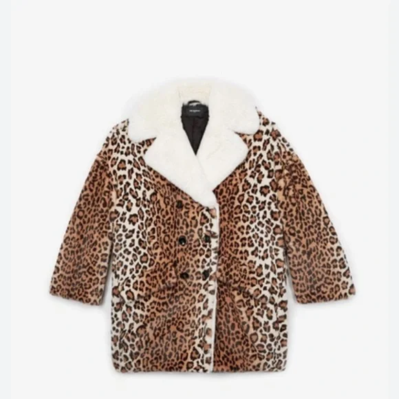 The Kooples Leopard Faux Fur Coat – Size 6/8 (See Measurements), EUC - Picture 2 of 8